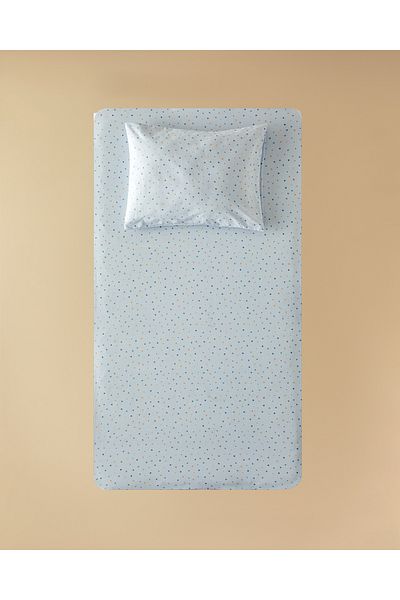English Home Blue Cotton Funny Dots Baby Elastic Sheet Set