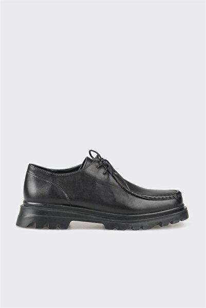 Elle Shoes Siyah Deri Kadın Günlük Ayakkabı