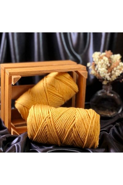 EBMA HOBİ Cotton Macrame Scanning Rope - 3 Mm - Mustard (1 Piece)