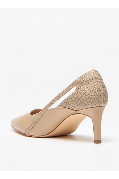 Flora Bella by Shoexpress Flora Bella Monogram Print Slip-On Pumps with Stilleto Heels
