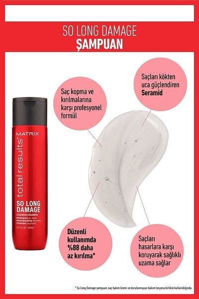 Matrix Matrix Total Result Repair Shampoo for Worn Hair - So Long Damage 300 ml