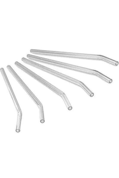 Enyaza Home 6 Transparent Curved Glass Straws