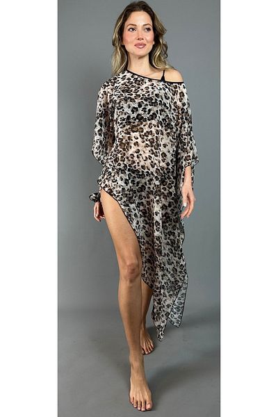 Agepta Women Collection Pareo Kimono Leopard