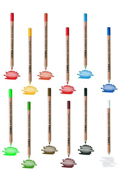 GLANCE 25x35 Duralite Graduated Pencil Set - 12 Polycolor Easels