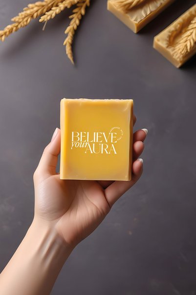 Believe Your Aura Immortelle Flower (Golden Weed) Soap - Handmade 100% Natural Immortelle Flower Oil Soap - 120 Gr
