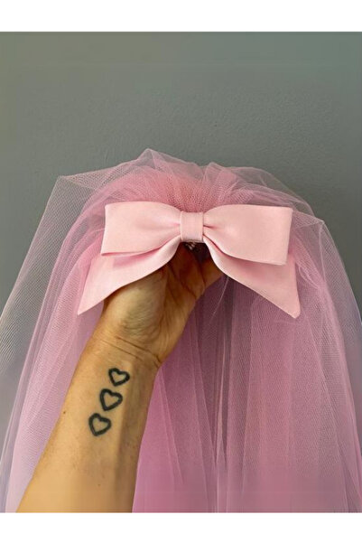 ecrin tuhafiye hobi After Fiyonk Detaylı Pembe Duvak