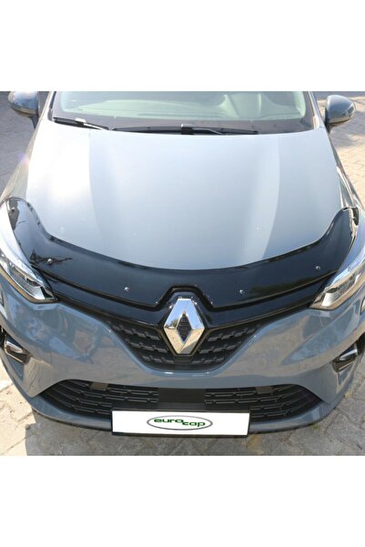 Genel Markalar Renault Clio 5 Ön Kaput Koruma Rüzgarlığı 3mm Akrilik (abs) Parlak Siyah Deflektör 2020->
