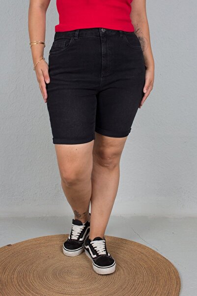 Truva XXL Black Denim Shorts - Plus Size Women's Clothing