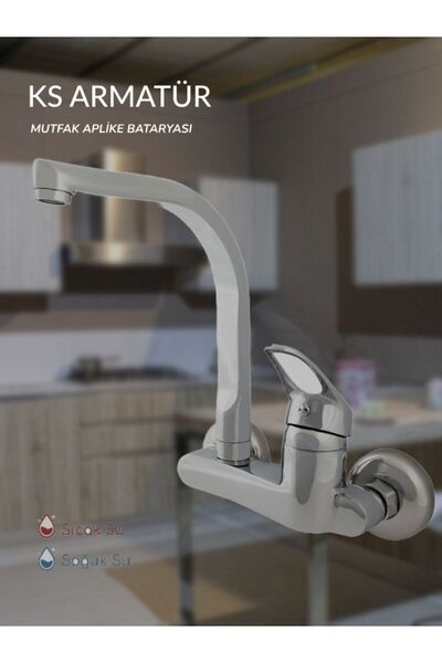 KEVSER SU ARMETÜRLERİ Mutfak&lavabo Meriç Aplike Bataryası L Boru