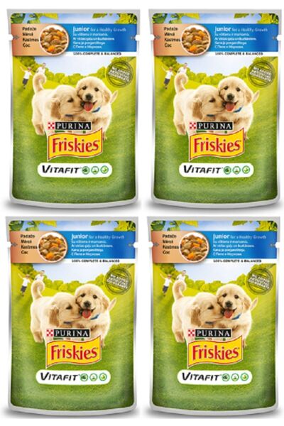 Friskies 4 Adet Purına Friskies Yavru Köpek Tavuklu Ve Havuçlu 100 gr