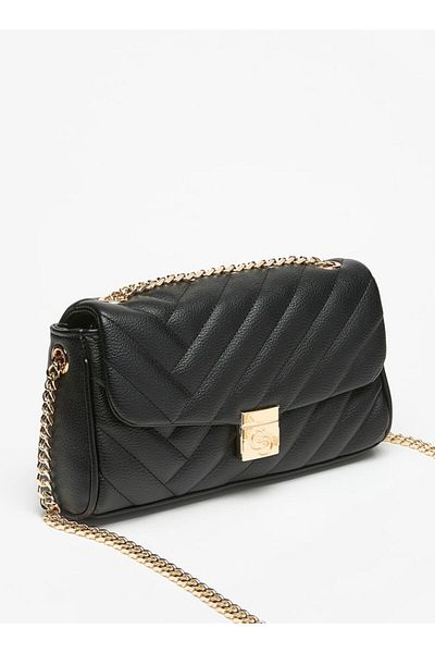 Celeste Quilted Crossbody Bag with Chain Strap and Flap Closure