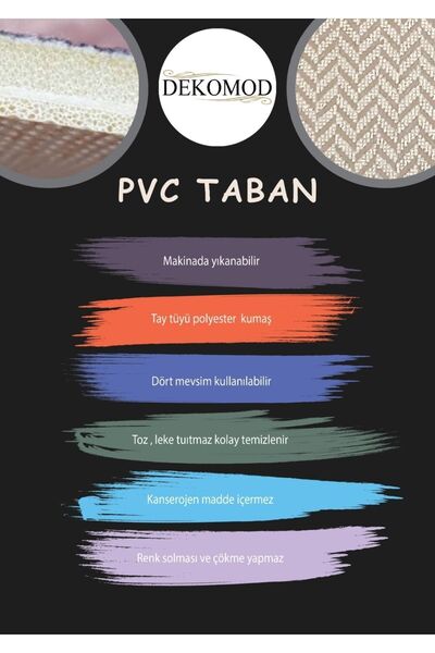 DEKOMOD Dekoratif Dijital Baskılı Kapı Önü-mutfak Dezgah Önü Kaymaz Deri Taban Paspas