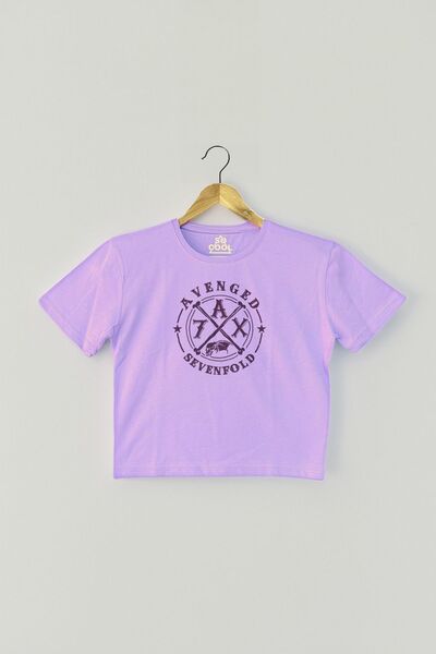 so cool Μπλουζάκι Avenged Sevenfold Lilac Crop - Metal Rock Purple Χρώμα Γυνα...