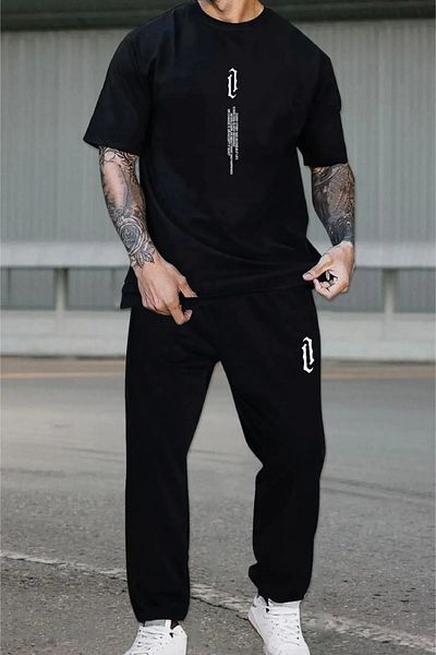 DAXİS Sportwear Company Σετ φόρμας UNISEX Printed - T-shirt με λαιμόκοψη και Jogger Bottom