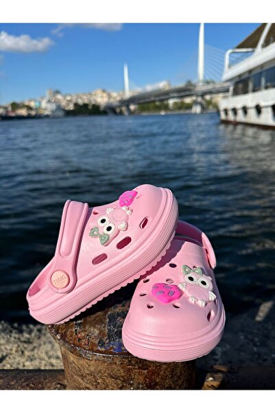 Amanal Pink Girl's Summer Slippers - Non-Slip Figured Sandals, Cross Sea Pool...