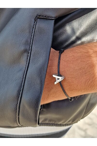 EAST&WEST 925 Ayar Gümüş İstenilen Pandora Harfli Şans Bilekliği-Siyah