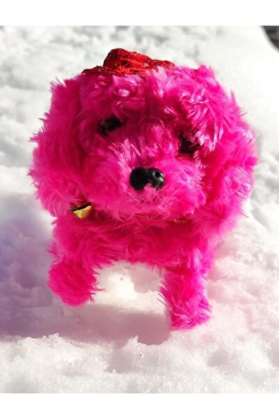 Brother Toys Piller Hediye Yürüyen Havlayan Sevimli Peluş Pilli Oyuncak Köpek 13 Cm. Krem Pembe Mavi Kahve