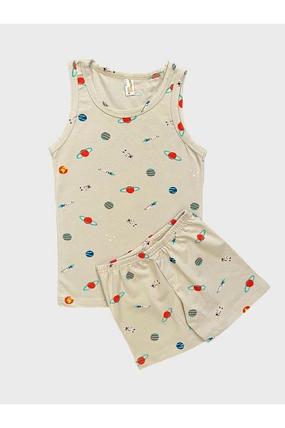 elmas kids Boy's Gray Cotton Space Pattern Athlete Boxer Set