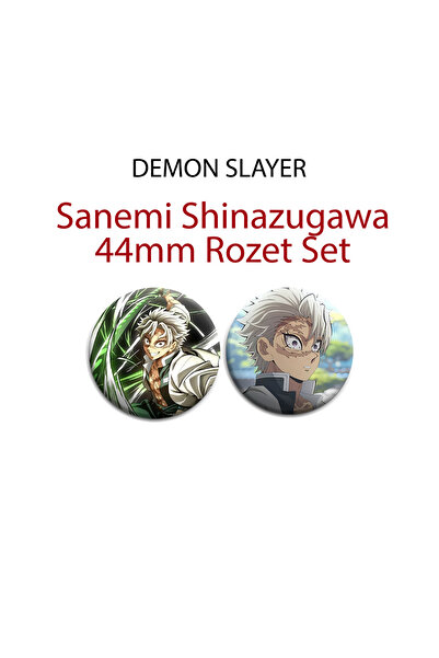 Akumastik Demon Slayer Sanemi Shinazugawa  44mm 2 ADET ROZET SET - Kimetsu No...