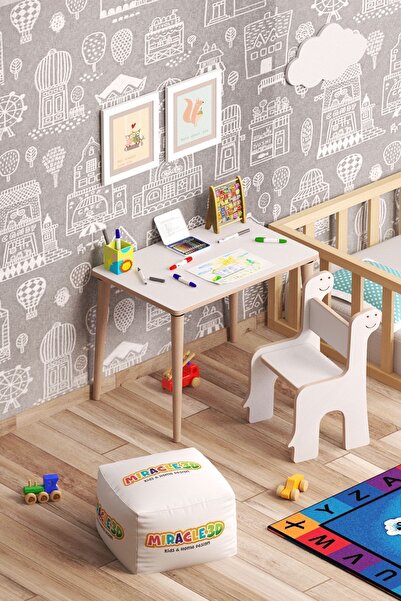 MİRACLE 3D Çalışma Masası Ve Sırt Dayamalı Sandalye (2-6 YAŞ)