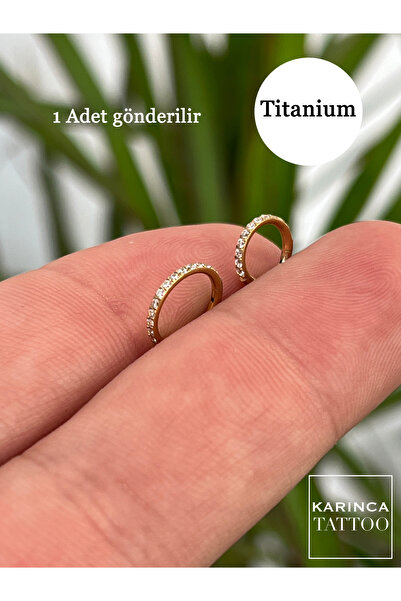 Karınca Piercing %100 Titanyum Piercing Zirkon Taşlı Su Taşı Halka Piercing Helix Dudak Rook Kulak Burun Tragus Küpe