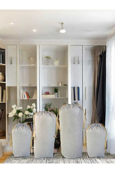Balkan Room Σετ με 4 γκρι κορδόνια - XXL, XL, 2L τσάντα μεταφοράς και παπλωματοθήκη τσάντα αποθήκευσης ρούχων