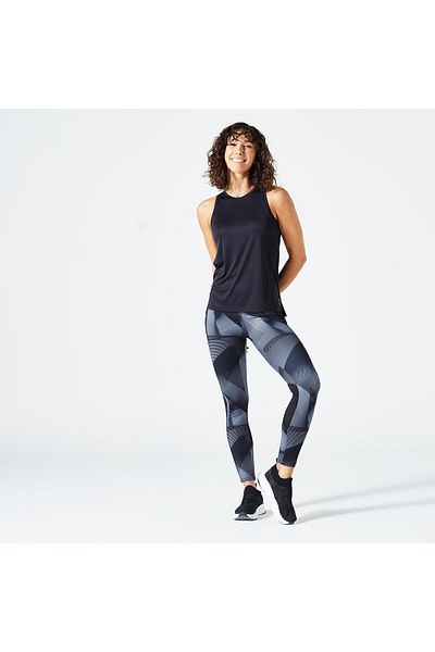Decathlon Women's Black Sports Tank 120 - Fitness Cardio