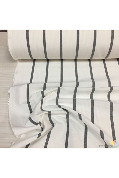 Renk Tekstil Çizgili Keten Metrelik Minder - Perde - Döşeme - Çanta - Hobi