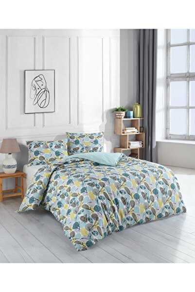 uykulife home collection UYKULİFE MİNT YAPRAK DESEN TEK KİŞİLİK  NEVRESİM SETİ