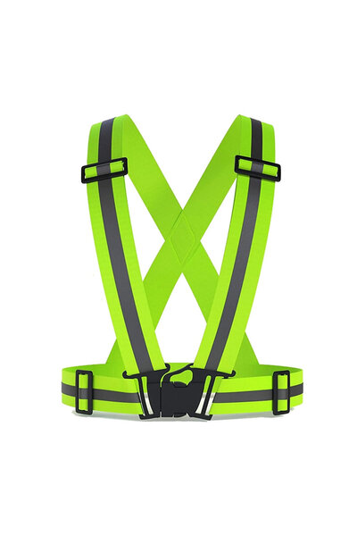 Nalburaga High Visibility Reflective Clip-On Adjustable Highlighter Practical Biker Warning Vest