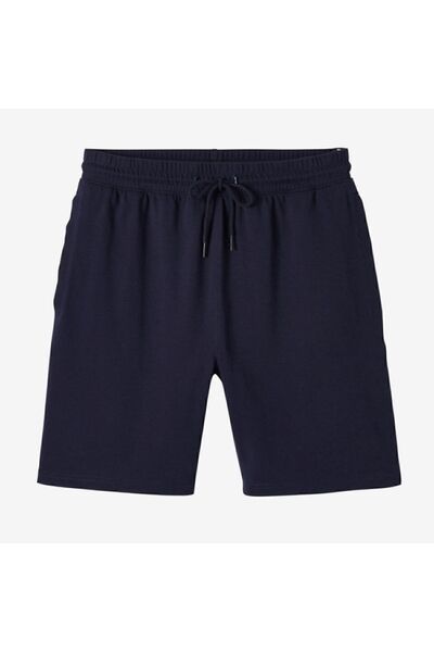 Decathlon Erkek Mavi Siyah Regular Spor Şortu 500 - Fitness Hafif Antrenman