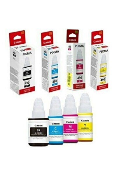 Canon Gı-490 Pixma G3411 Orjinal siyah Ve Renkli mürekkep kartuş Takımı Siyah...