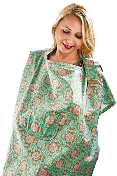 Babyjem Ποδιά θηλασμού με πράσινη τσέπη