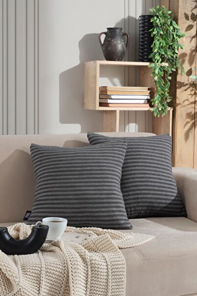 SHAL HOME غطاء وسادة مزخرف مكون من قطعتين - مقاس 44 × 44 سم