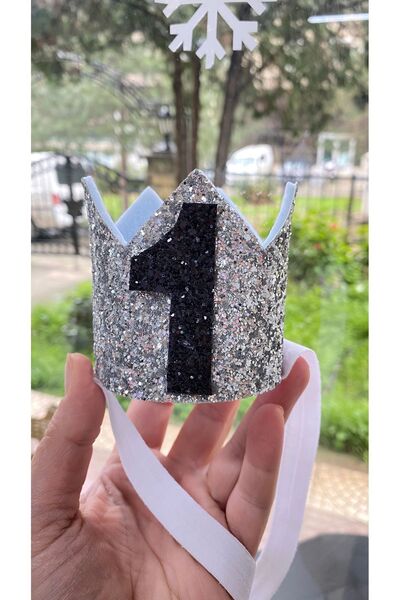 Toka Perisi Αξεσουάρ γενεθλίων για κοριτσάκι και αγοράκι, ασημί γκρι, ένα έτο...