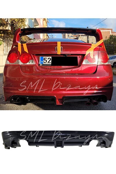 SML Dizayn Honda Civic Fd6 (2006-2011) Mugen Rr Arka Ek-difüzör (plastik) Boy...