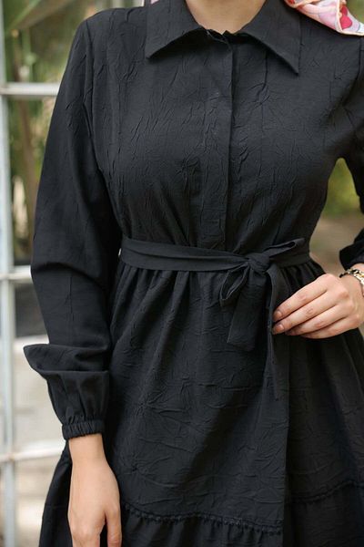 comstar Γυναικείο Trend Κομψό Μαύρο Μακρύ Φόρεμα Hijab