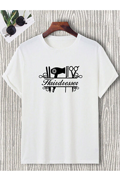 donamod Μπλουζάκι με μοτίβο κομμωτηρίου Unisex Oversize Ψαλίδι Barber