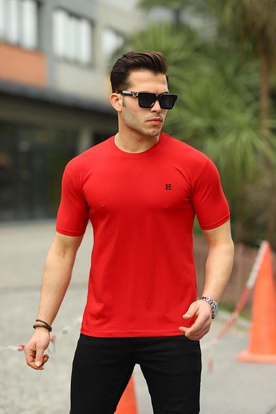 comstar Ανδρικό Basic Summer Crew Neck στενό κόκκινο μπλουζάκι