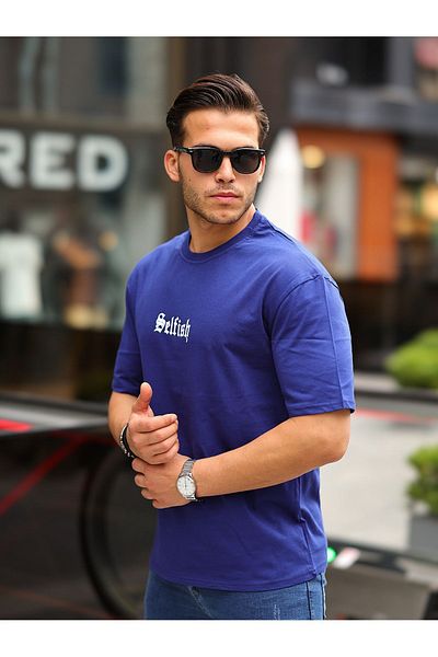 comstar Ανδρικό μπλουζάκι με στάμπα με γράμματα Oversize Summer Navy