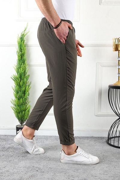 comstar Ανδρικό αθλητικό χακί παντελόνι Jogger με ελαστική μέση