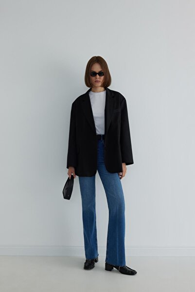 Suud Collection Blue Camila Straight Fit Long Jeans