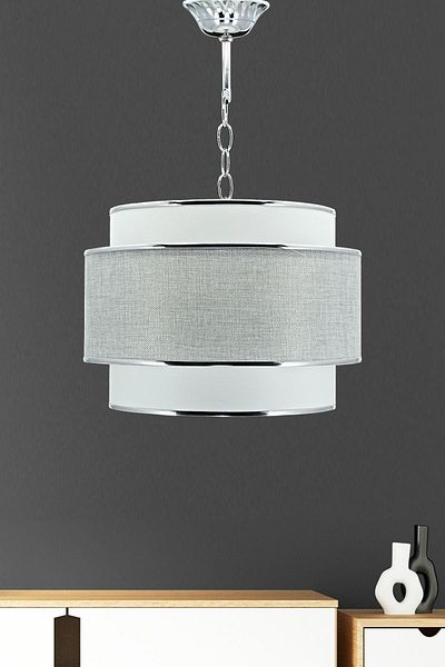 Eslight Milas Light Gray Metallized Strip Modern Pendant Chandelier E64