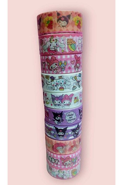 izmir yazici servis Set of 10 Kuromi Patterned, Glitter and Fancy Pencil Tapes