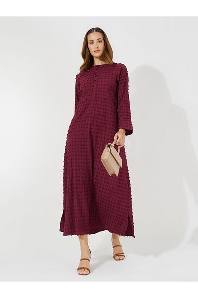 Styli Dobby Jalabiya with Button Detail