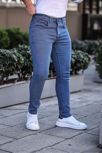 comstar Pantaloni de blugi bleumarin pentru bărbați, slim fit, cu talie înaltă