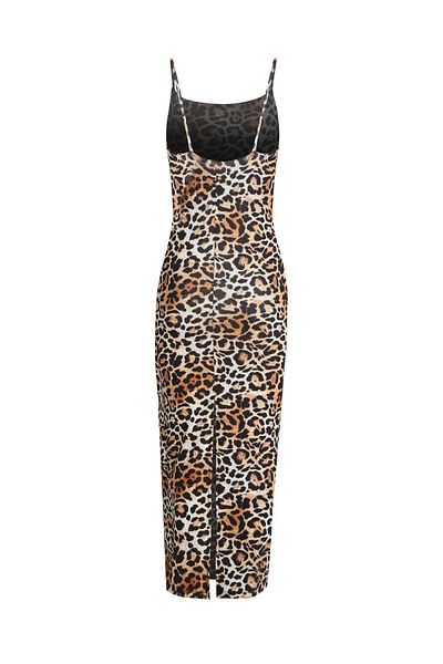 La Sarta Genova Soft Touch - Rochie cu bretele cu imprimeu leopard