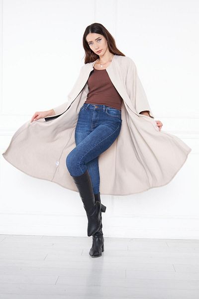 comstar Women's Trend Oversize Long Sleeve Stylish Gray Cashmere Poncho