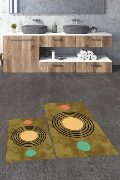 EY HOME cu imprimeu Set de covorașe de baie moderne, lavabile, anti-alunecare...