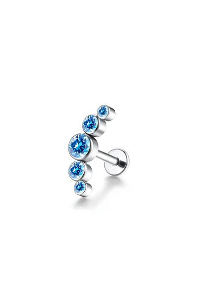 Janset Blue Zircon Stone Helix Piercing - F136 Titanium Piercing